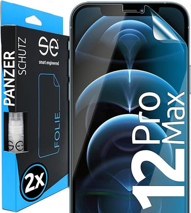 2x se® Protector 3D Transparente para Apple iPhone 12 Pro Max, Autorreparable, Compatible con Huellas y FaceID, Instalación sin Burbujas, Ultranítido, Resistente a Golpes y Arañazos, Matériau TPU